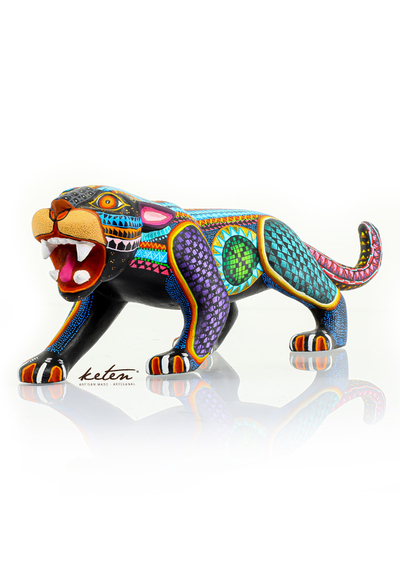 Alebrije Colorido Jaguar De Madera Copal Artesanal ALEBRIJES