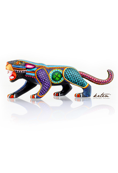Alebrije Colorido Jaguar De Madera Copal Artesanal ALEBRIJES