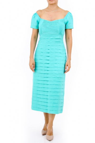 Aqua Long Dress 100% Linen DRESSES