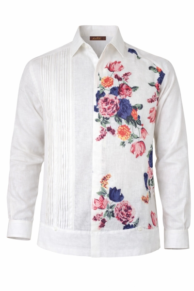 Guayabera Hecho a Mano De Lino Estampado GUAYABERAS 