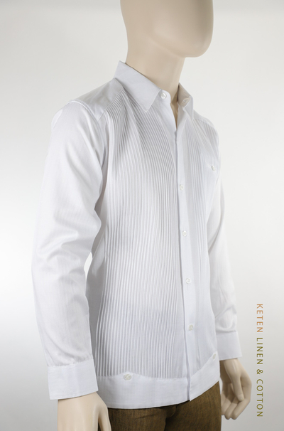 Guayabera de Algodon Presidencial Manga Larga Blanca GUAYABERAS 