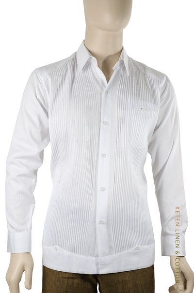 Guayabera de Algodon Presidencial Manga Larga Blanca GUAYABERAS 