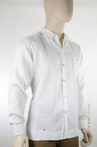 Beautiful 100% Linen Guayabera With Handmade Crafted Embroidery GUAYABERAS