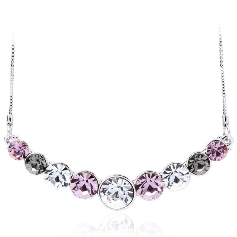 Cute Pink Swarovski Necklace for Party JEWELRY