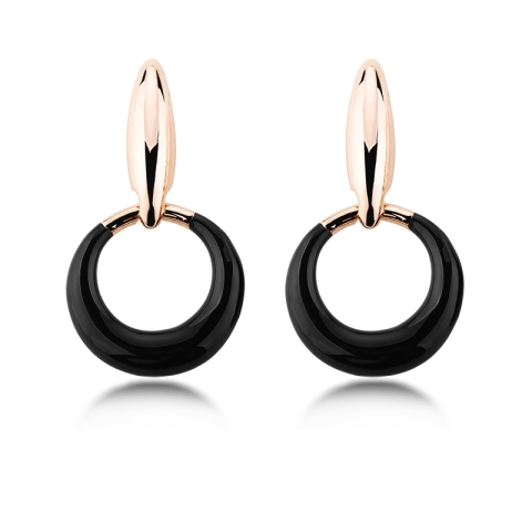 Lindos Aretes Negros con Dorado JOYERIA