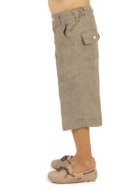 Bermuda gris larga 100%  Lino NIÑOS & NIÑAS