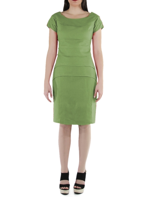 Vestido Corto de Lino Color Verde Manzana VESTIDOS