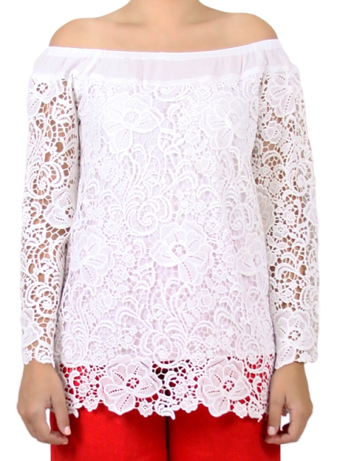 Blusa Miraflores Encaje Blanco MUJER