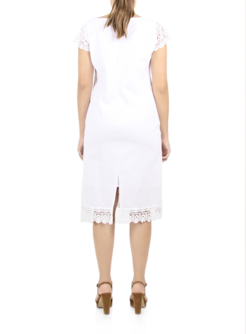 Vestido Blanco de Algodon con Encaje VESTIDOS