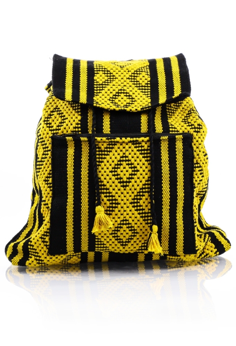 Waist Loom Yellow Black HandMade Backpack BAGS & POUCHES