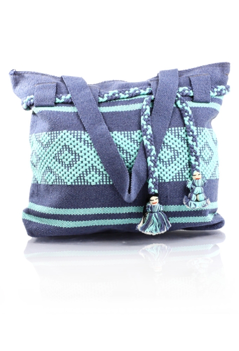Artisan Made Metalic Blue Aqua Waist Loom Handbag BAGS & POUCHES