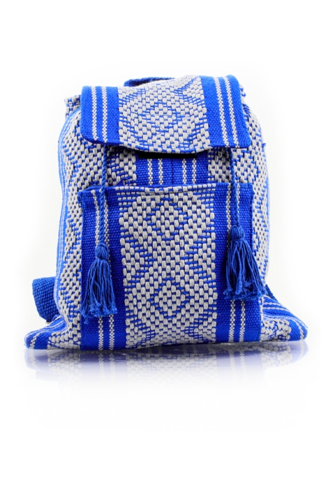 Waist Loom Blue Gray HandMade Backpack BAGS & POUCHES