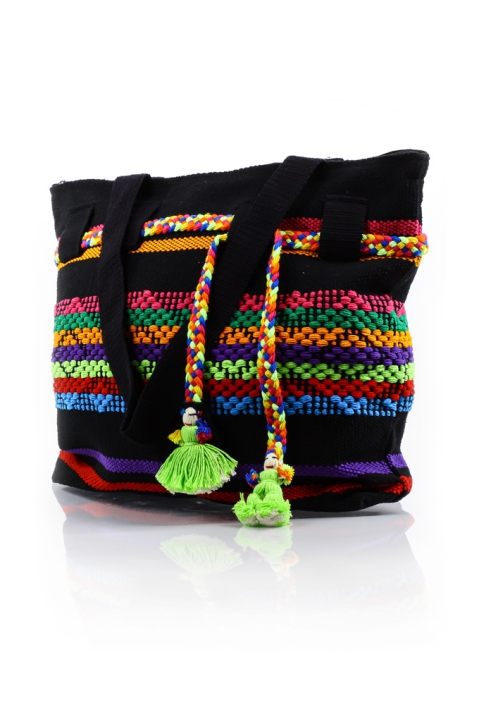 Artisan Made Black & Mix Colors Waist Loom Handbag BAGS & POUCHES