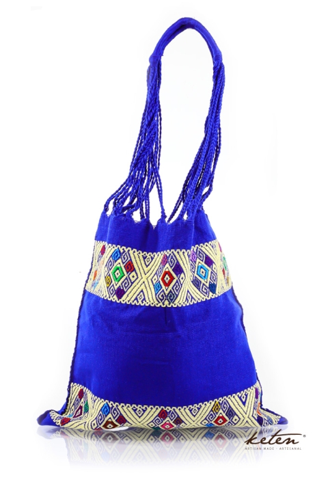 Blue Handwoven Mexican Morral Bag BAGS & POUCHES