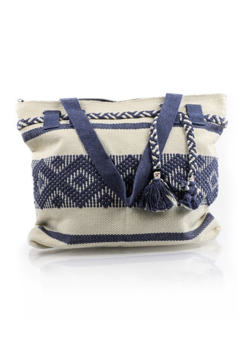 Artisan Made Blue White Waist Loom Handbag BAGS & POUCHES