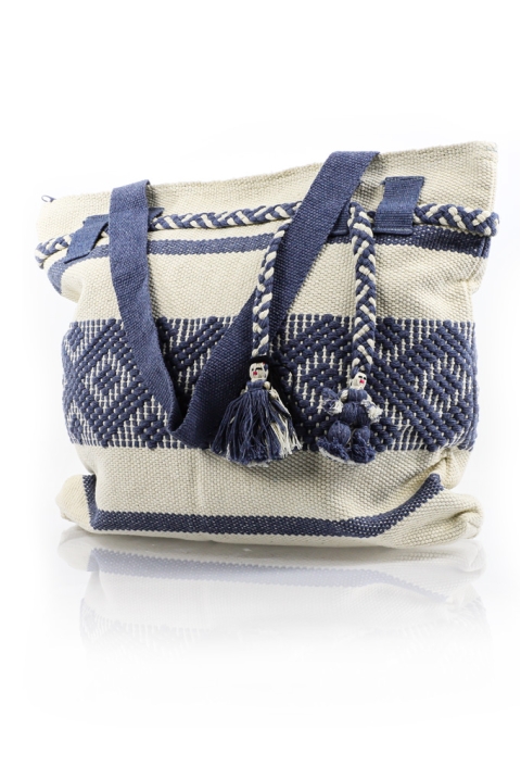 Artisan Made Blue White Waist Loom Handbag BAGS & POUCHES