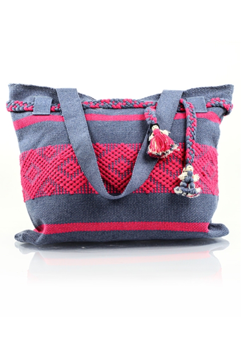 Handmade Gray Pink Waist Loom Handbag BAGS & POUCHES