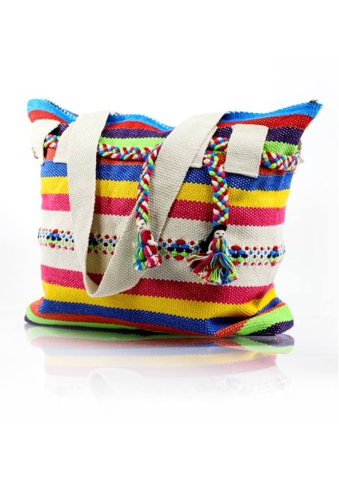 Mexican Folkart Mix Colors Waist Loom Handbag BAGS & POUCHES
