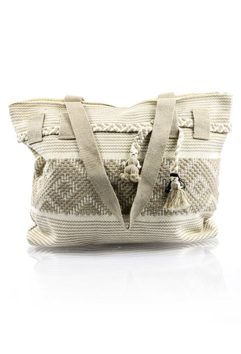 Mexican Boho Beige White Waist Loom Handbag BAGS & POUCHES