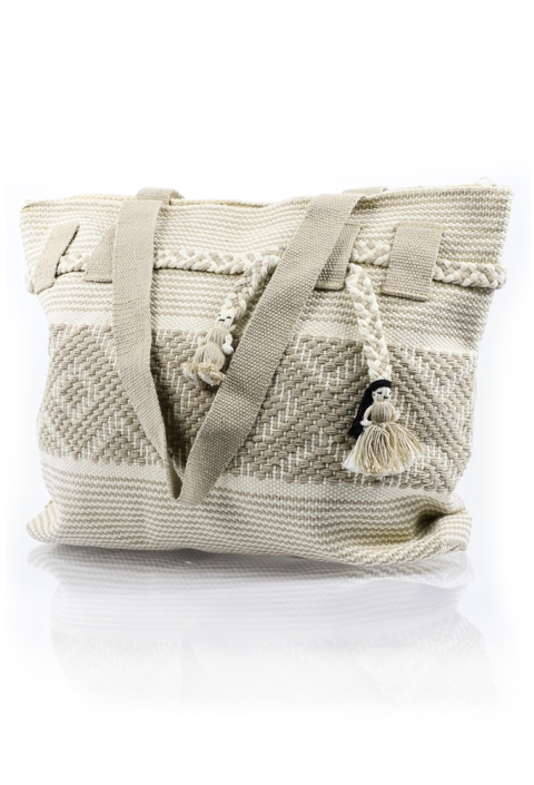Mexican Boho Beige White Waist Loom Handbag BAGS & POUCHES