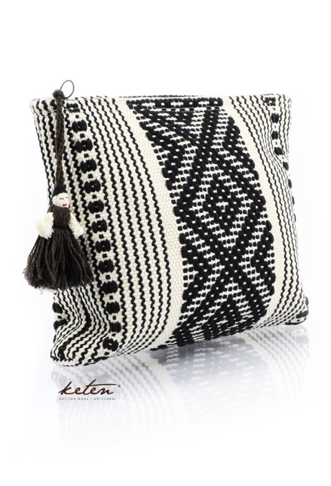 Handmade Black Waist Loom Pouch Folkart BAGS & POUCHES