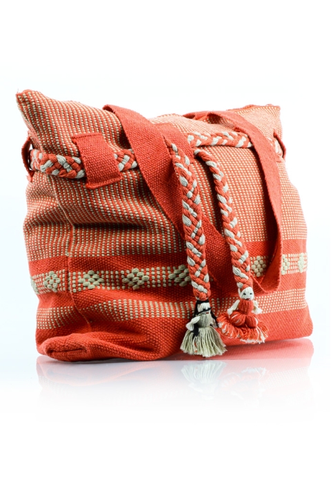 Artisan Made Pink Orange Waist Loom Handbag BAGS & POUCHES