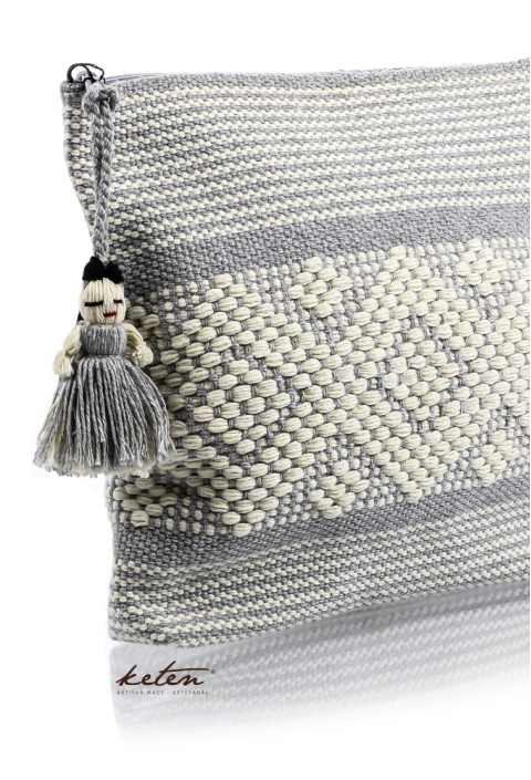 Gray Handmade Waist Loom Pouch BAGS & POUCHES