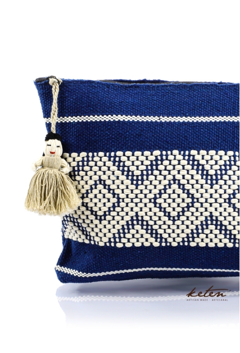 Blue Handmade Waist Loom Pouch BAGS & POUCHES