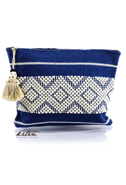 Blue Handmade Waist Loom Pouch BAGS & POUCHES