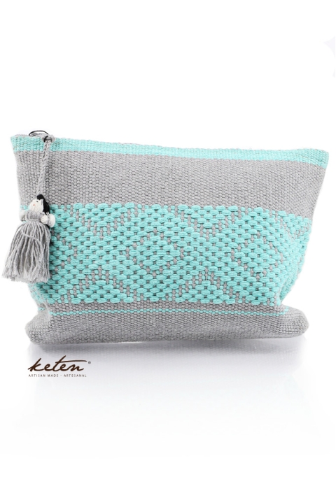 Handmade Gray Waist Loom Pouch Folkart BAGS & POUCHES