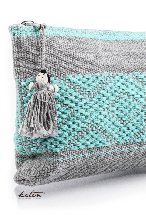 Handmade Gray Waist Loom Pouch Folkart BAGS & POUCHES