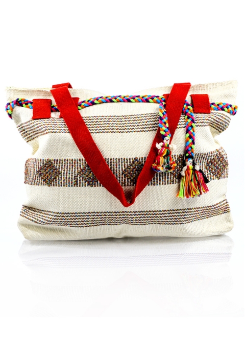 Artisan Made White Waist Loom Handbag BAGS & POUCHES