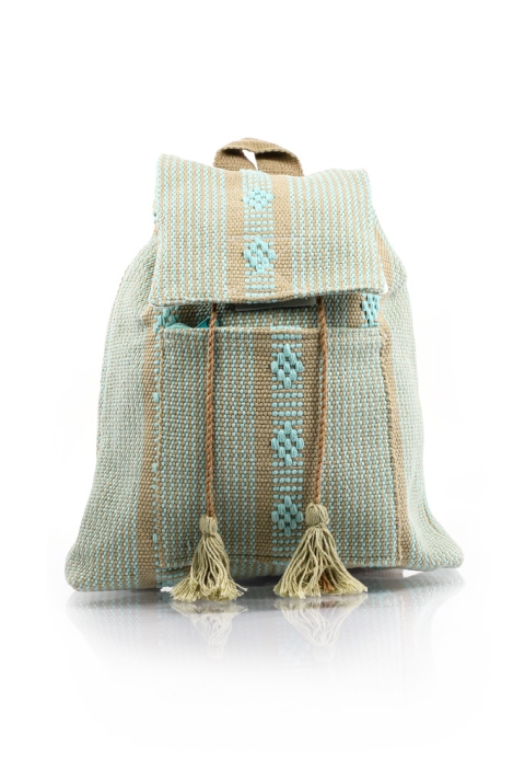 Mexican Folkart Aqua Backpack HandMade BAGS & POUCHES