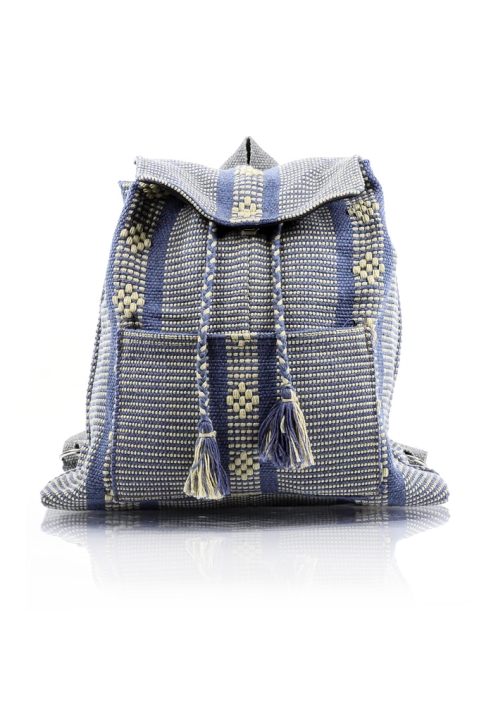 Mexican Folkart Azul Acero Waist Loom Backpack BAGS & POUCHES