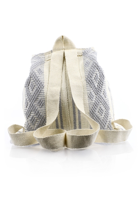 Waist Loom Blue Beige HandMade Backpack BAGS & POUCHES