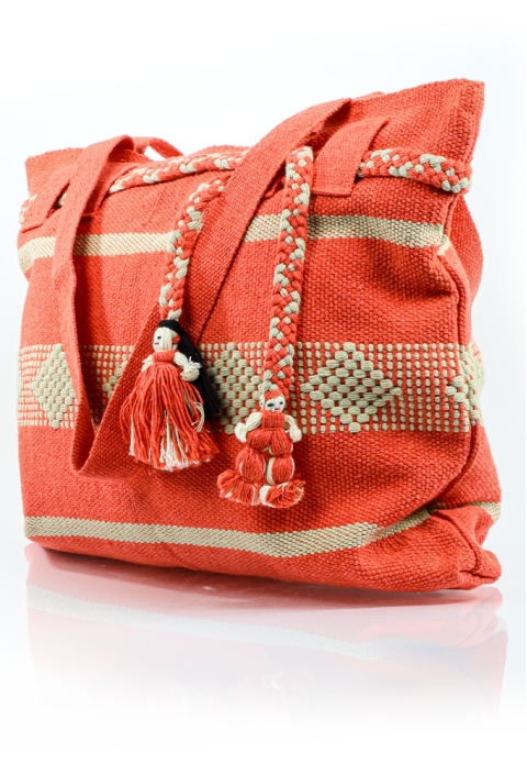 Hermoso Bolso Rosa Naranja Telar De Cintura BOLSAS & CARTERAS
