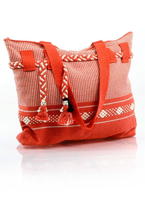 Handmade Red Waist Loom Handbag BAGS & POUCHES