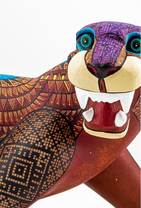 Grande Alebrije de Jaguar Mexicano Hecho a Mano Pintado ALEBRIJES