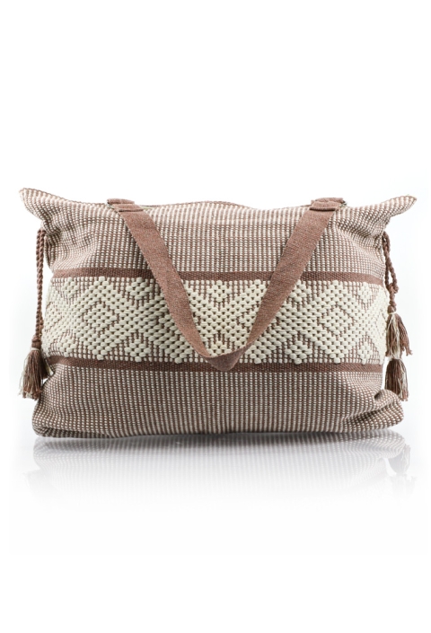 Ethnic Handmade Beige Color Waist Loom Handbag BAGS & POUCHES