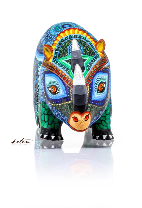 Alebrije Colorido Rinoceronte Alebrije De Madera Copal ALEBRIJES
