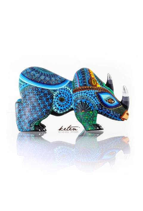 Alebrije Colorido Rinoceronte Alebrije De Madera Copal ALEBRIJES