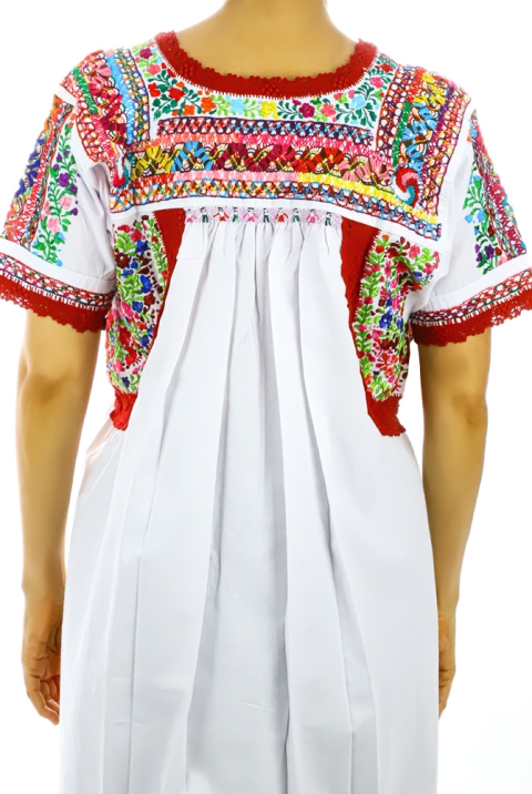 Mexican Art High Quality Cotton Hand Embroidered Blouse TOPS