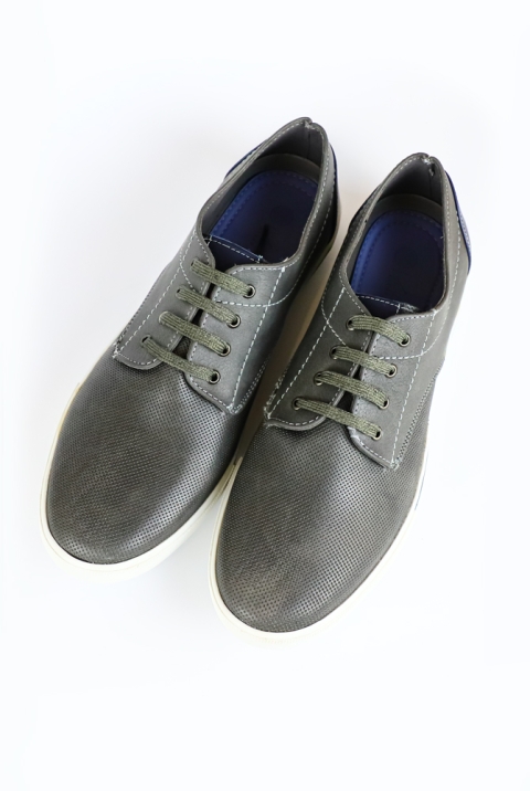 Zapatos Casuales Color Gris Para Caballero ZAPATOS