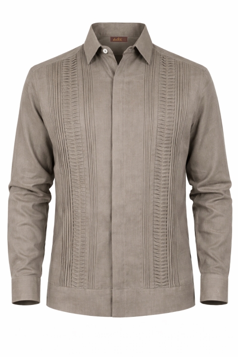 Guayabera Gris Oscuro con Alforzas GUAYABERAS 