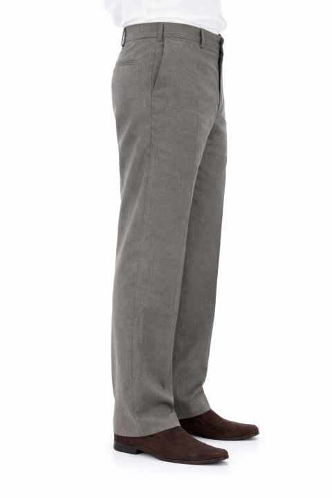 Pantalón de Lino Color Verde Pardo PANTALONES