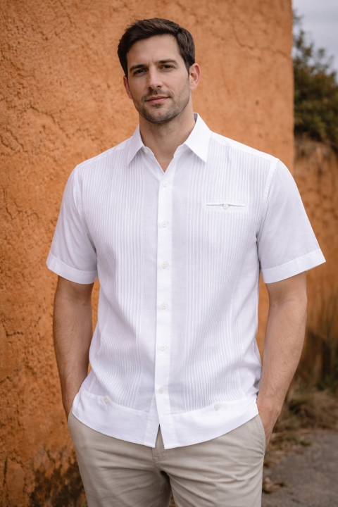 Short-sleeved Presidential Linen / Cotton Guayabera GUAYABERAS