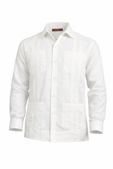 Guayabera de Lino Presidencial Clásica de 4 Bolsas GUAYABERAS 
