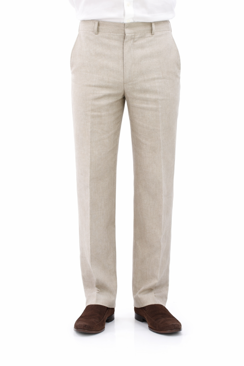 Pantalón de Lino Color Arena PANTALONES