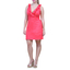 Vestido de Lino 100% Color Coral Sisado Con Olanes VESTIDOS