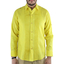 Camisa de Lino 100% Corte Slim Con Alforzas Color Amarillo CAMISAS